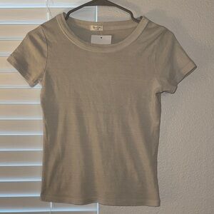 Brandy Melville Basic Crewneck Tee - Beige